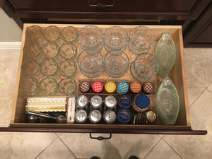 Large draw, glassware